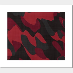 red and black camo abstract 8 Posters and Art